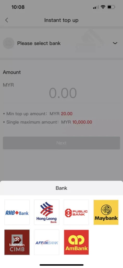 Winbox Instant Top Up Step 2